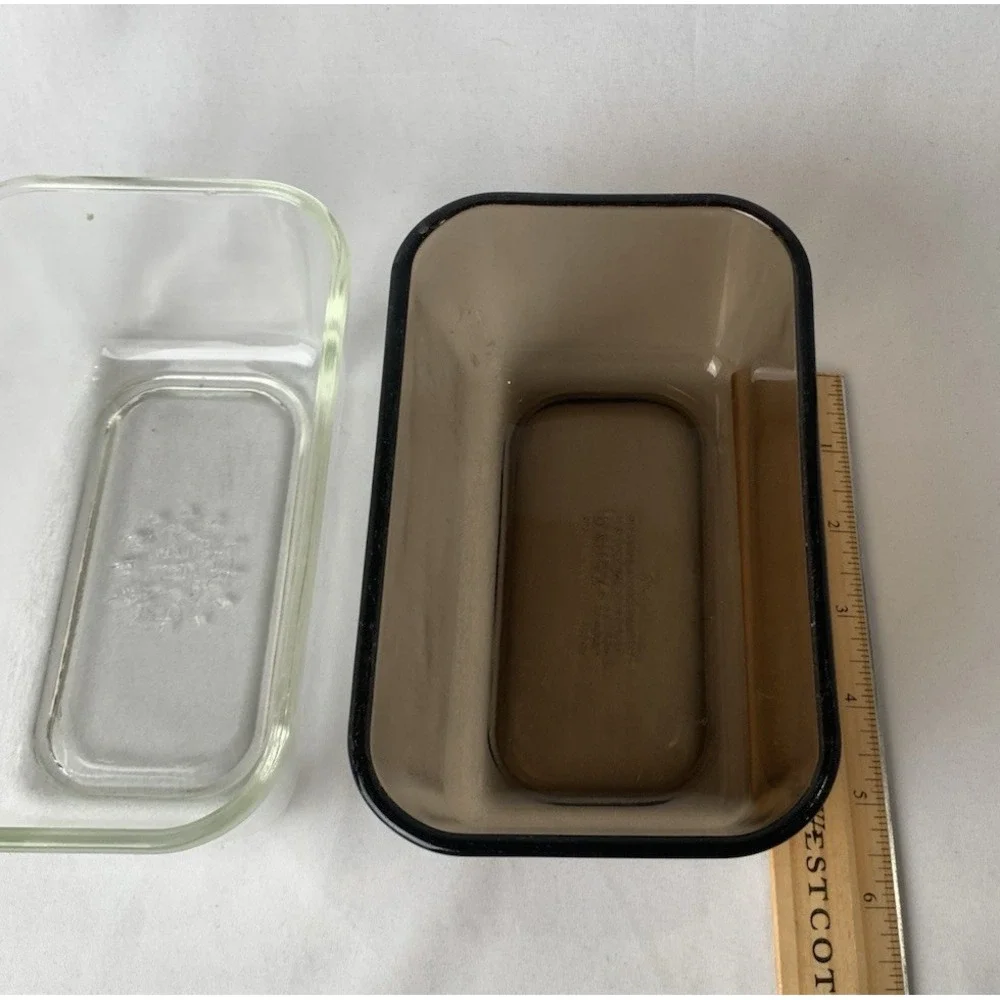 Pyrex Refrigerator Dishes Clear Amber 502-B Set of 2 NO LIDS